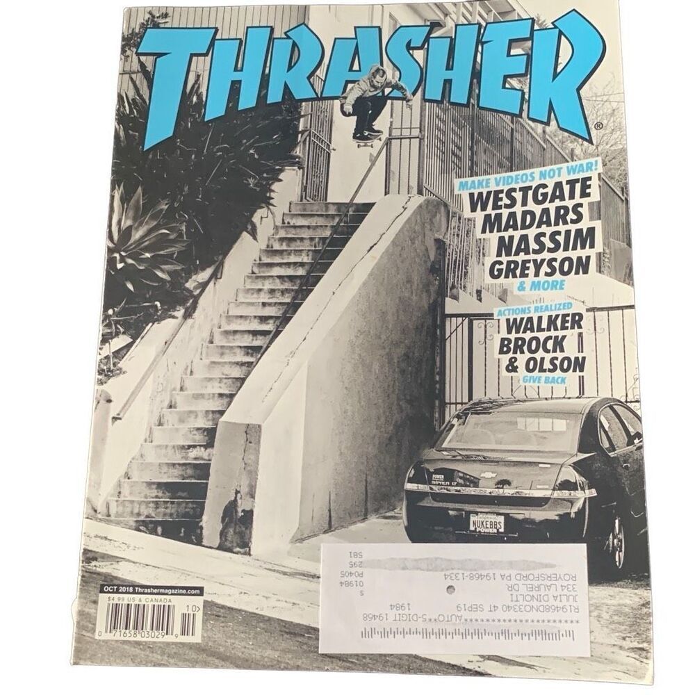 Pre Owned Thrasher Magazine October 2018 Issue #459 Dakota Element Glick Skate